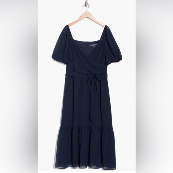 Julia Jordan Surplice navy blue Midi Dress/size 10 - Picture 3 of 5